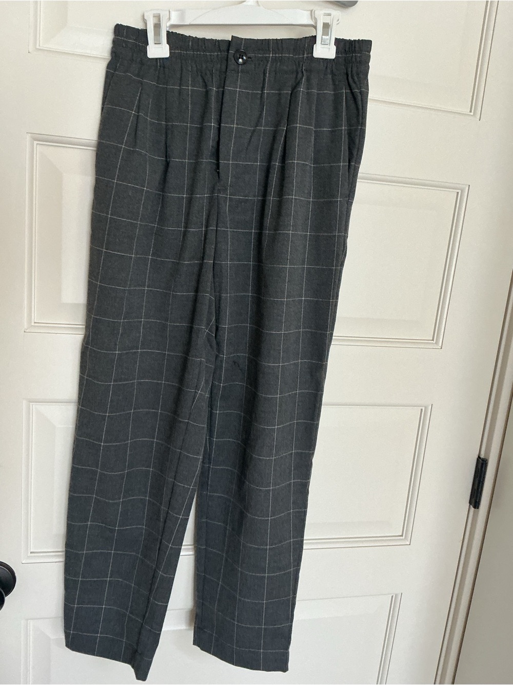 Madewell Gray Windowpane Dress Pants